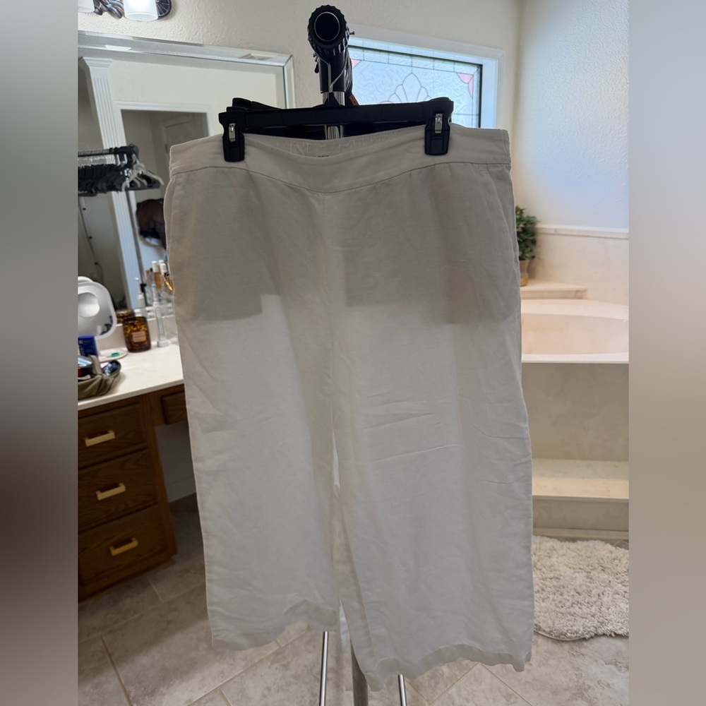 LOFT White Linen Trousers XXL Petite